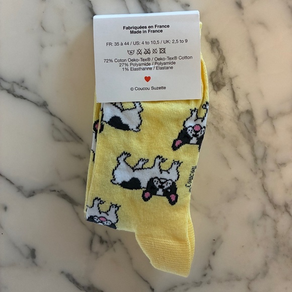 Coucou Suzette French Bulldog Socks NWT - Picture 3 of 3